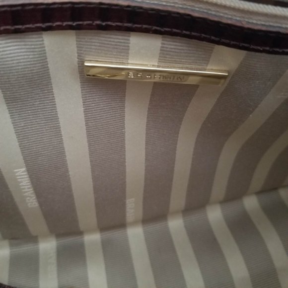 Brahmin Mini Asher Satchel & Ady Wallet. Toasted Almond Garrone Embossed Leather - Picture 9 of 16